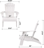 ZUN Polystyrene Adirondack Chair - White MBM-PKD02-WT