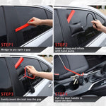 ZUN Stainless steel long distance hook tool Automotive emergency door opening tool set Oval handle Red 20006513
