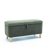 ZUN Basics Upholstered Storage Ottoman and Entryway Bench GREEN W1805P145926