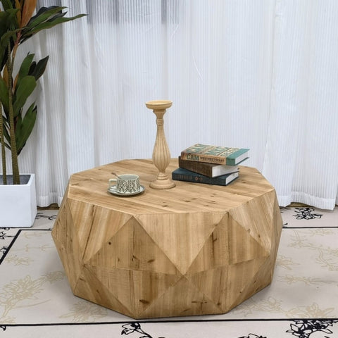 ZUN 38.58"Three-dimensional Embossed Pattern Design American Retro Style Coffee Table W757136671