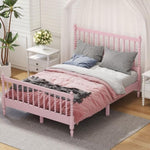 ZUN Full Size Wood Platform Bed with Gourd Shaped Headboard and Footboard, Pink WF315643AAP