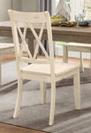 ZUN Casual White Finish Side Chairs Set of 2 Pine Veneer Transitional Double-X Back Design Dining Room B01143553