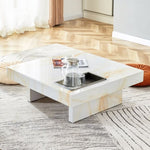 ZUN A modern and practical coffee table with imitation marble patterns, made MDF material. The fusion W1151119881