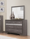 ZUN Unique Style Bedroom 1pc Dresser of Drawers Hidden Drawers Gray and Sliver Glitter Wooden Furniture B011134285