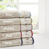 ZUN Embroidered Cotton Jacquard 6 Piece Towel Set B03598751