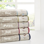 ZUN Embroidered Cotton Jacquard 6 Piece Towel Set B03598766