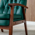 ZUN Mid Century Single Armchair Sofa Accent Chair Retro Modern Solid Wood Armrest Accent Chair, Fabric W117082331