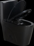 ZUN 15 5/8 Inch 1.1/1.6 GPF Dual Flush 1-Piece Elongated Toilet with Soft-Close Seat - Matte Black W1573140599