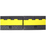 ZUN Cable Protector Ramp, 2 Channels Speed Bump Hump, Rubber Modular Speed Bump Rated 11000 LBS Load W465121324