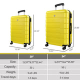 ZUN Luggage Sets 2 Piece, 20 inch 24 inch Carry on Luggage Airline Approved, ABS Hardside Lightweight W1625122318