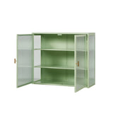 ZUN 27.56"Glass Doors Modern Two-door Wall Cabinet with Featuring Three-tier Storage for Entryway Living W757119325