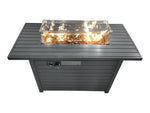 ZUN Living Source International 11'' H x 42'' L Steel Propane Outdoor Fire Pit Table with Lid B120P147937