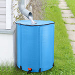 ZUN 50 Gallon Folding Rain Barrel Water Collector Blue 84499437