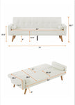 ZUN Mid-Century Beige Linen Fabric Chesterfield Sofa Couch, Modern Love Seats Sofa Furniture, W2272139378