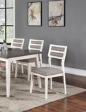 ZUN Beautiful Unique Set of 2 Side Chairs White And Grey Kitchen Dining Room Furniture Ladder back B01181971