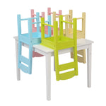 ZUN Children's Wooden Table And Chair Set Colorful 38884928