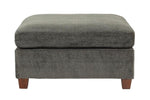 ZUN 1pc OTTOMAN ONLY Grey Chenille Fabric Cocktail OTTOMAN Cushion Seat Living Room Furniture B011106632
