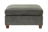 ZUN 1pc OTTOMAN ONLY Grey Chenille Fabric Cocktail OTTOMAN Cushion Seat Living Room Furniture B011106632