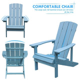 ZUN Blue Pool Garden Outdoor Lounger Patio Lounge Chairs Adirondack Chairs Set Of 2 W1828P147977