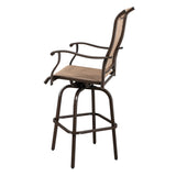 ZUN 2pcs Wrought Iron Swivel Bar Chair Patio Swivel Bar Stools Brown （ONLY chair） 43445479