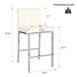 ZUN Modern Design High Counter Stool Electroplated leg Kitchen Restaurant white pu Bar Chair W210123603