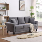 ZUN Modern Velvet Couch with 2 Pillow, 78 Inch Width Living Room Furniture, 3 Seater Sofa with Plastic W142061913