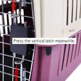 ZUN Plastic Cat & Dog Carrier Cage with Chrome Door Portable Pet Box Airline Approved, Medium, red W2181P163992