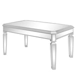 ZUN ON-TREND Sleek Glass Mirrored Coffee Table with Adjustable Legs, Easy Assembly Cocktail Table with WF305958AAA