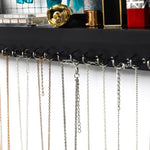 ZUN Jewelry Manager - Wall Mounted Jewelry Stand With Detachable Bracelet Bar, Shelf And 16 Hooks 26228906