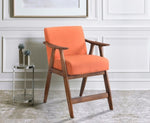 ZUN Contemporary Design 1pc Counter Height Chair Stylish Durable Wooden Orange Color Fabric Upholstery B011127370