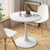 ZUN 32"Modern Round Dining Table with Round MDF Table Top,Metal Base Dining Table, End Table Leisure W75764015