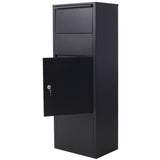 ZUN Large Package Delivery Parcel Mail Drop Box for Black, 10.5" x 15.5" x 41.30",with Lockable Storage W46567481
