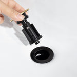 ZUN Two Handle Matte Black Bathroom Faucet, Swivel Spout with Pop-up Drain Assembly W1194102193