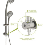 ZUN Multi Function Dual Shower Head - Shower System with 4.7" Rain Showerhead, 8-Function Hand Shower, W124362277
