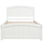 ZUN Wood Platform Bed with Headboard,Footboard and Wood Slat Support, White WF190781AAK