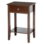 ZUN Two-layer Bedside Table Coffee Table with Drawer Coffee 03177153