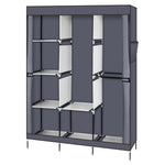 ZUN 71" Portable Closet Wardrobe Clothes Rack Storage Organizer with Shelf Gray 67325725