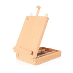 ZUN HBX-11 Portable Beech Sketch Box with Easel 36*27*11.5cm Wood Color 05398389