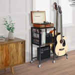 ZUN Multifunction Guitar Stand with 3 USB Ports and 2 AC Outlets, and 2-Tier for Acoustic, Electric 63727498