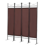 ZUN 4-Panel Metal Folding Room Divider, 5.94Ft Freestanding Room Screen Partition Privacy Display for W2181P145310