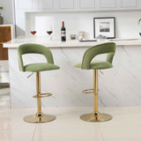 ZUN Modern Barstools Bar Height, Swivel Velvet Bar Counter Height Bar Chairs Adjustable Tufted W1361110995