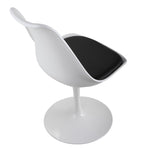 ZUN Swivel Tulip Side Chair for Kitchen and Dining Room Bar with Cushioned Seat and Curved Backrest, W2181P154908