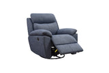 ZUN Electric Power Swivel Glider Rocker Recliner Chair with USB Charge Port - Blue B082P145835