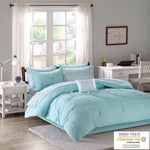ZUN Embroidered Comforter Set with Bed Sheets B03595833