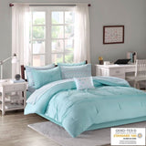 ZUN Embroidered Comforter Set with Bed Sheets B03595832