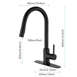 ZUN Single Handle High Arc Pull Out Kitchen Faucet,Single Level Stainless Steel Kitchen Sink Faucets 20417075