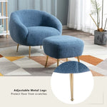 ZUN Orisfur. Modern Comfy Leisure Accent Chair, Teddy Short Plush Particle Velvet Armchair with Ottoman WF287096AAA