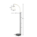 ZUN Arched Metal Floor Lamp with Frosted Glass Shade B03596591