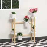 ZUN WTZ Stand Indoor, Bamboo Shelf, 6 Tier Tall Stand Outdoor for Multiples, 84047114