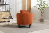 ZUN COOLMORE Accent with Ottoman, Mid Century Modern Barrel Upholstered Club Tub Round Arms W153990740